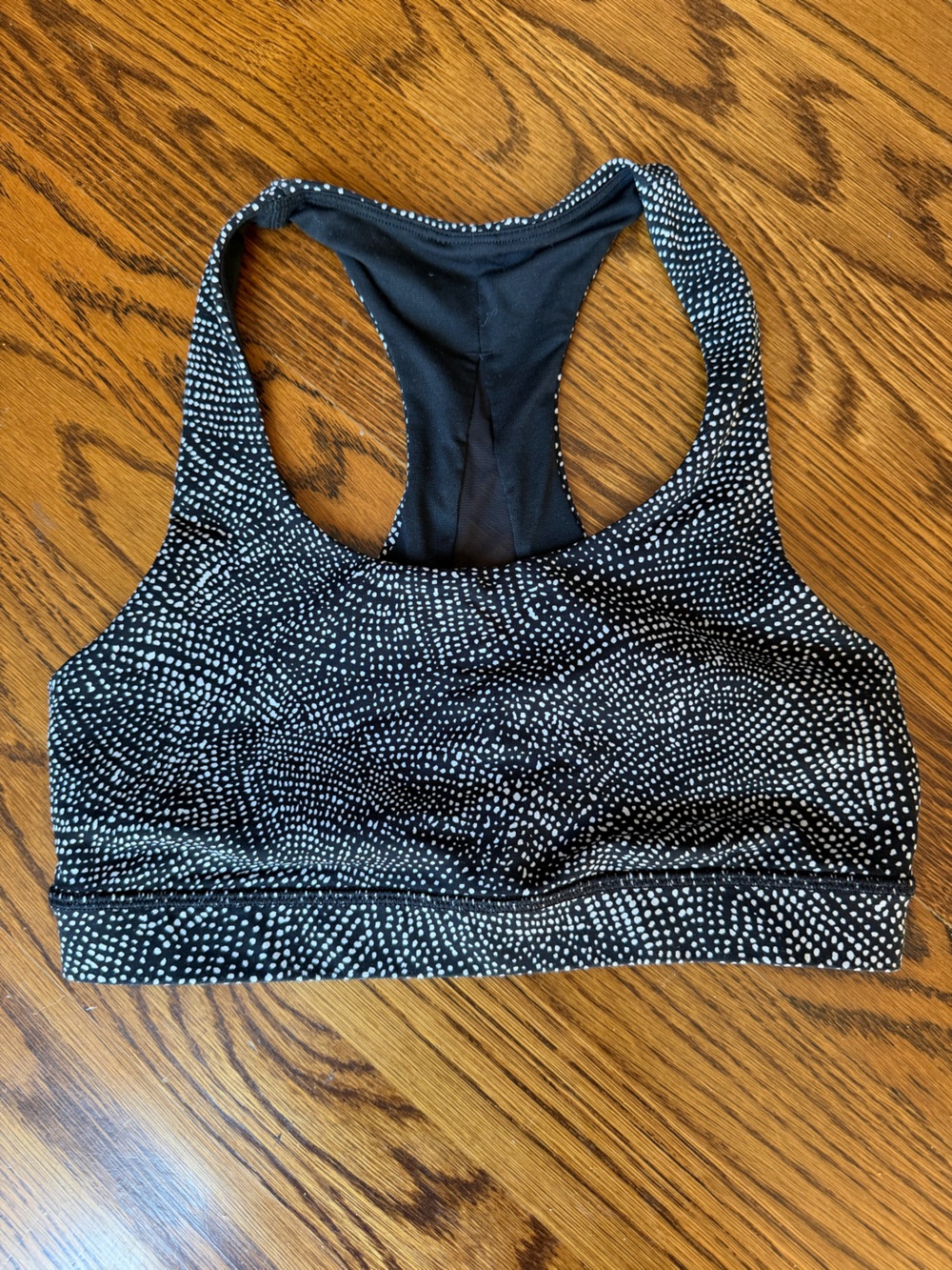 Lululemon Black & White Speckled Racerback Sports Bra